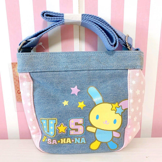 Sanrio Usahana Small Shoulder Bag Denim Rabbit Pink Blue Star Kawaii Character