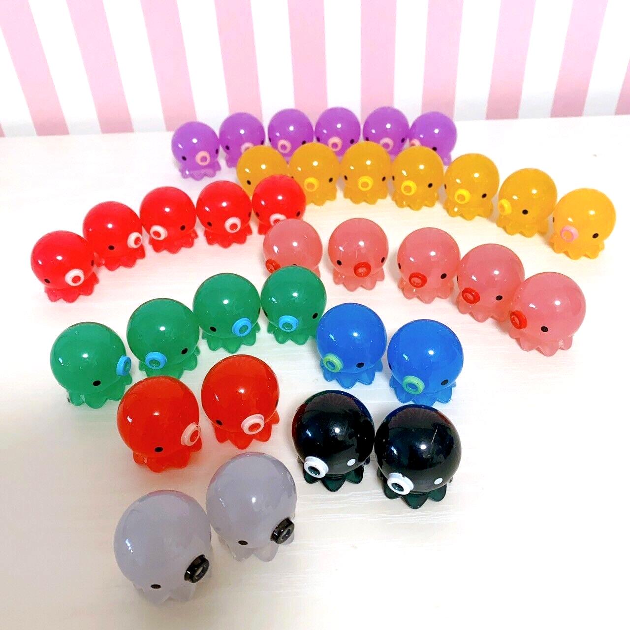 Takochu Octopus Mini Mascot Figure Toy Crystal Clear 35 Set Colorful Kawaii Rare