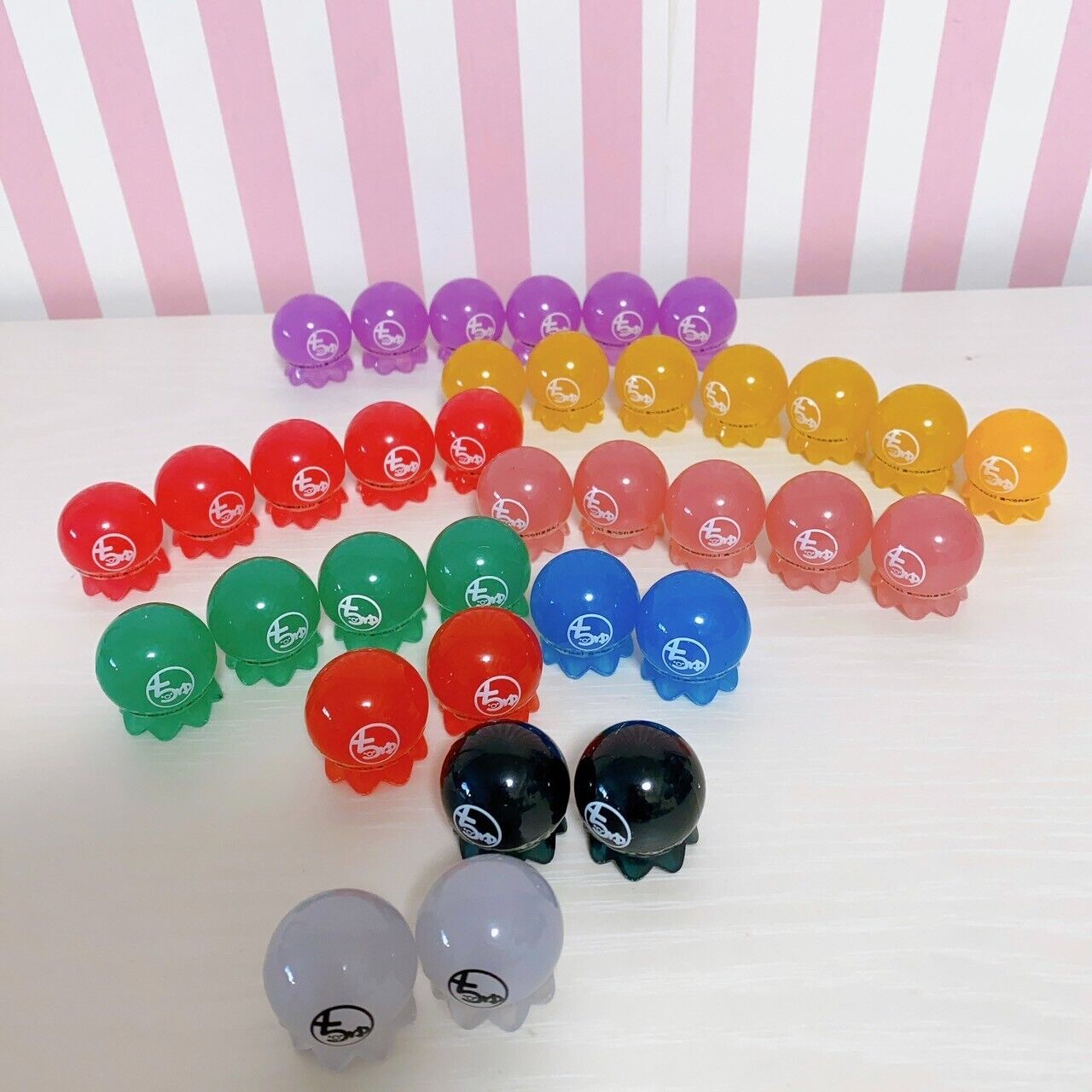 Takochu Octopus Mini Mascot Figure Toy Crystal Clear 35 Set Colorful Kawaii Rare