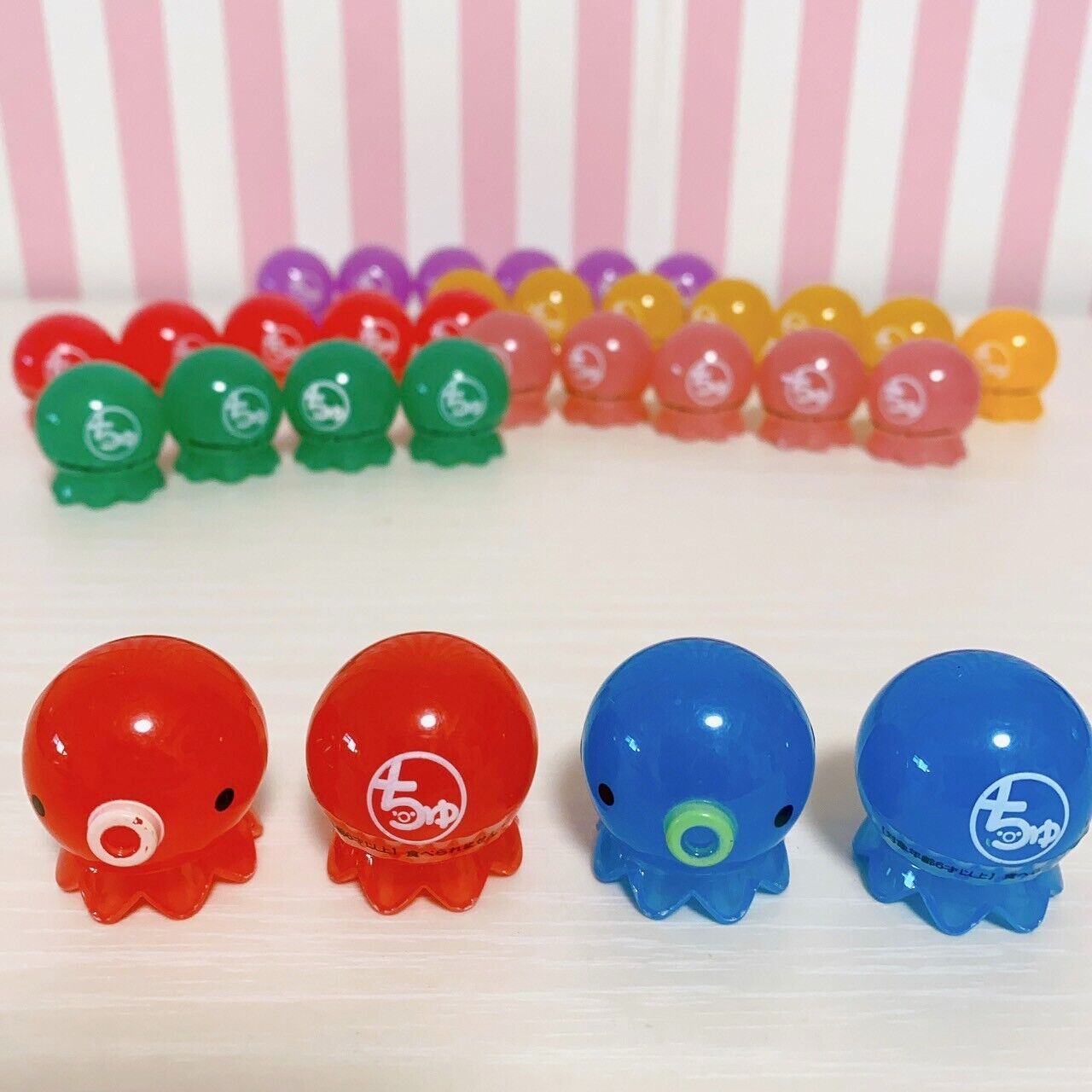 Takochu Octopus Mini Mascot Figure Toy Crystal Clear 35 Set Colorful Kawaii Rare