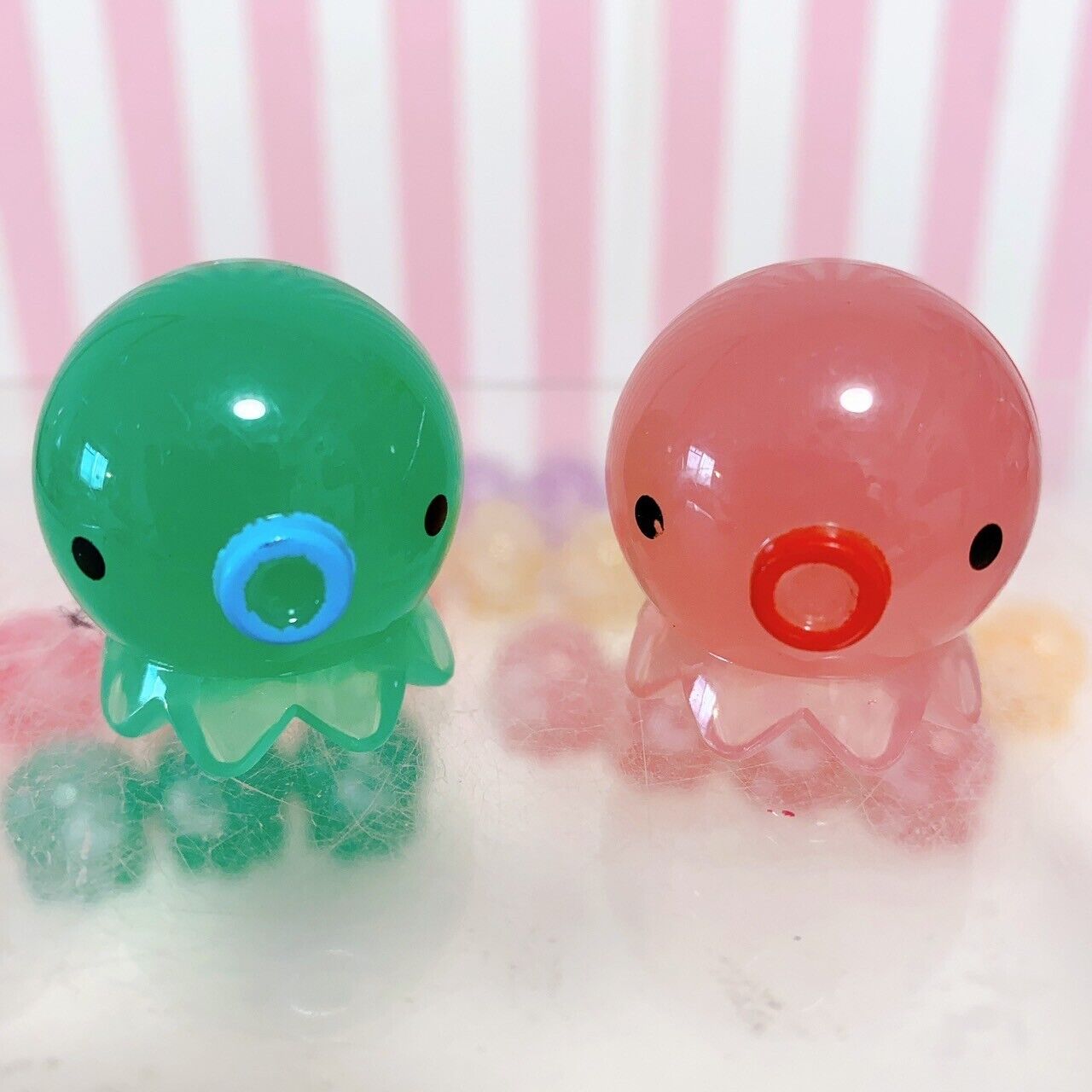 Takochu Octopus Mini Mascot Figure Toy Crystal Clear 35 Set Colorful Kawaii Rare