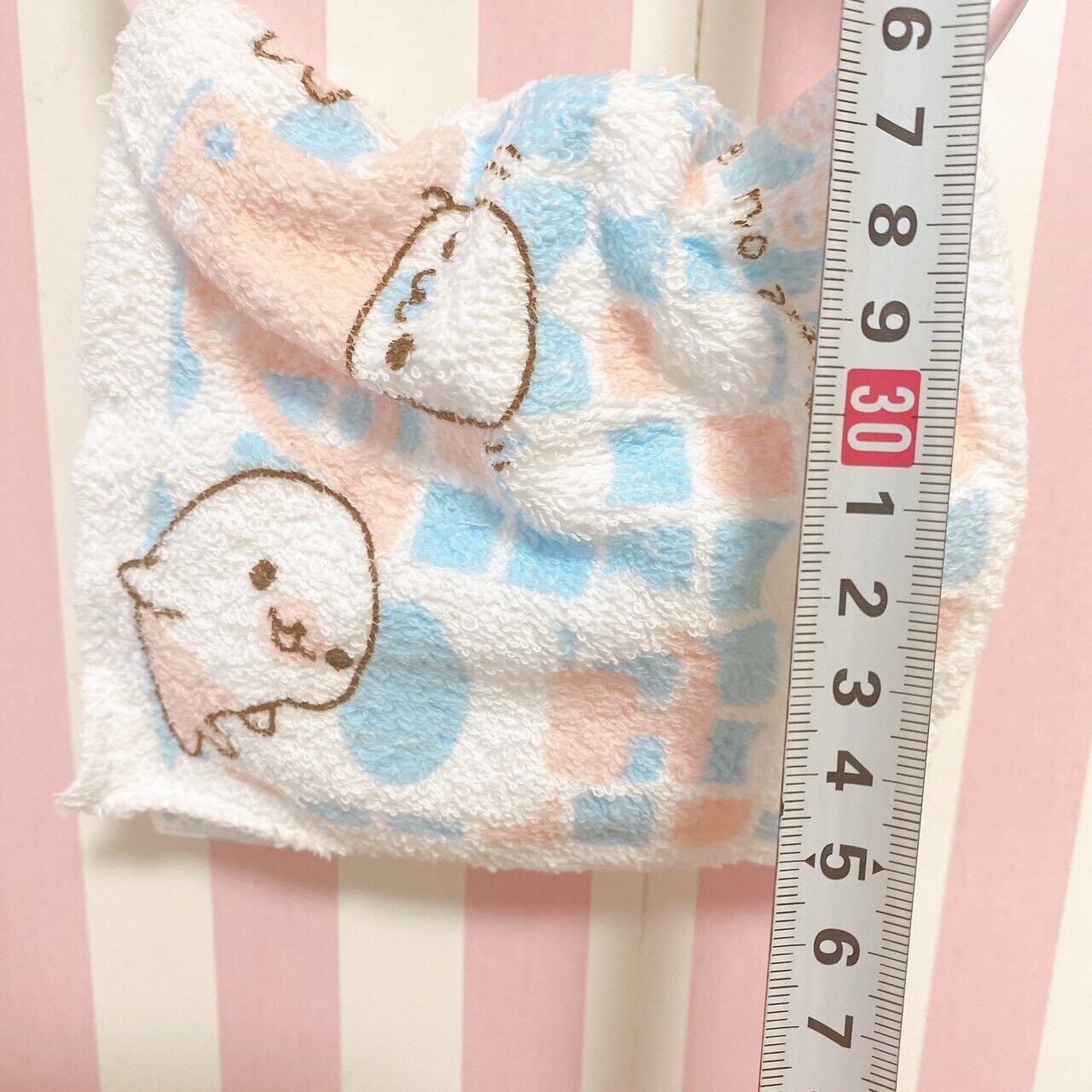 San-X Mamegoma Towel Hanger Set Plush Pink Sea Animals Fluffy Character Kawaii