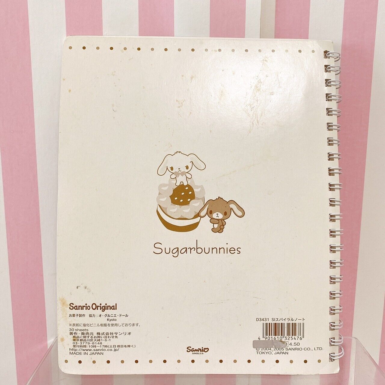 Sanrio Sugar Bunnies Ring Notepad NootBook Stationery Live Action Kawaii Rare