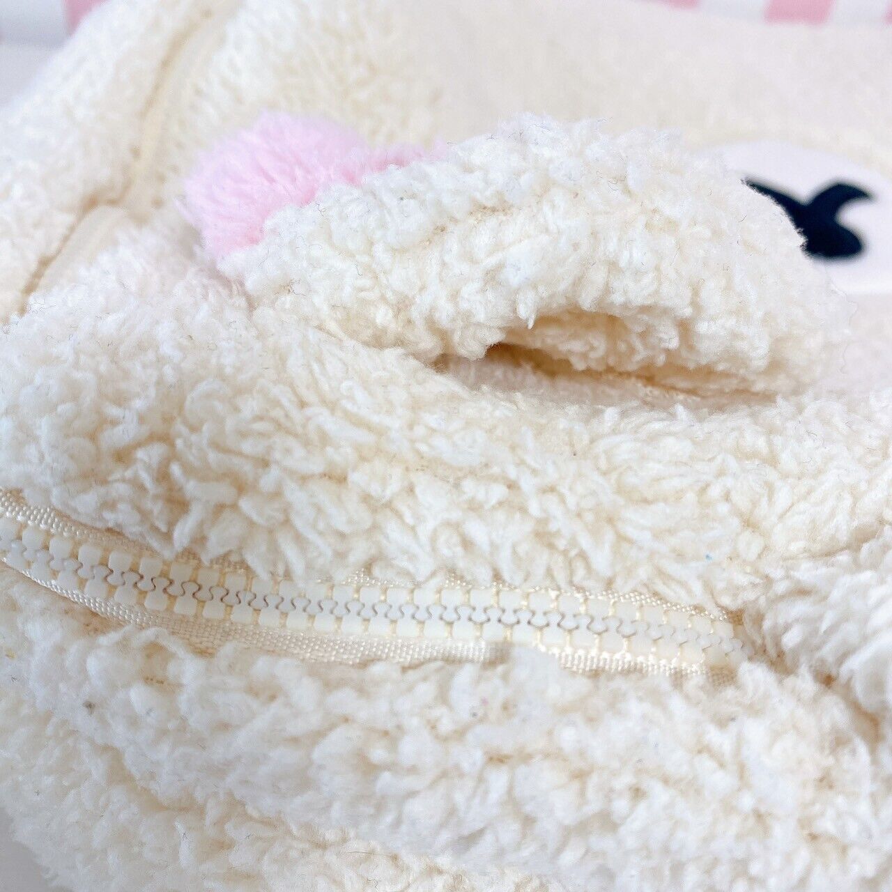 San-x Rilakkuma Korilakkuma Face Hand Bag White Fluffy Kawaii Character Rare