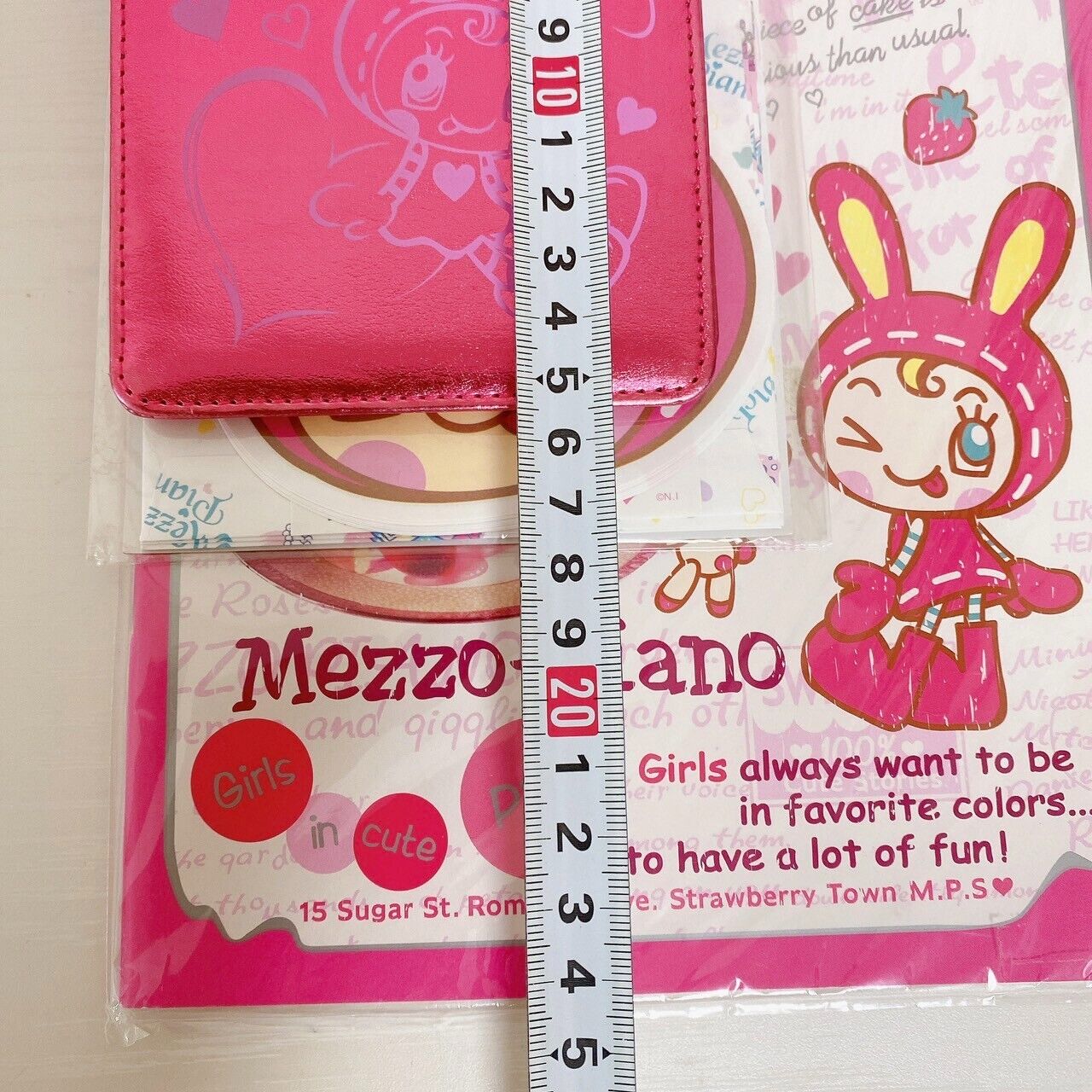 Mezzo Piano Pencil Case Stationery Set Pink Ribbon Card Letter Socks Pouch Rare