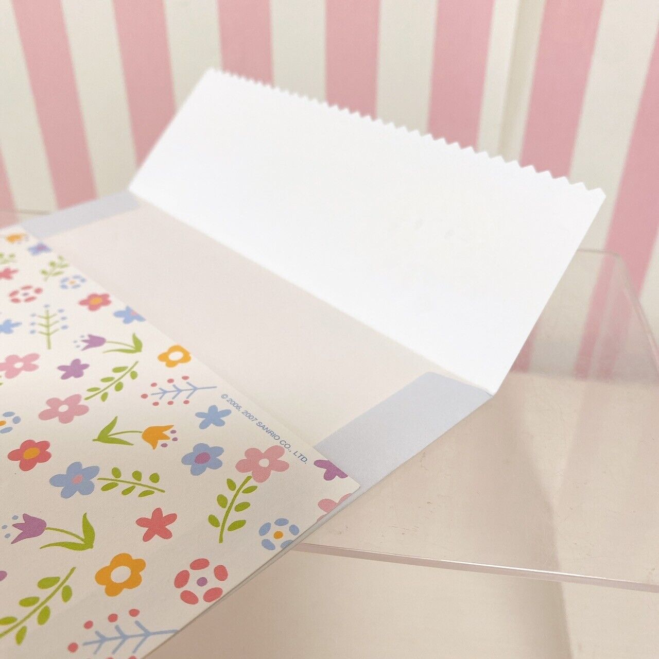 Sanrio Masyumaro Fluffy Fuwa Nyanko Letter Writing Set Envelope Flower Kawaii