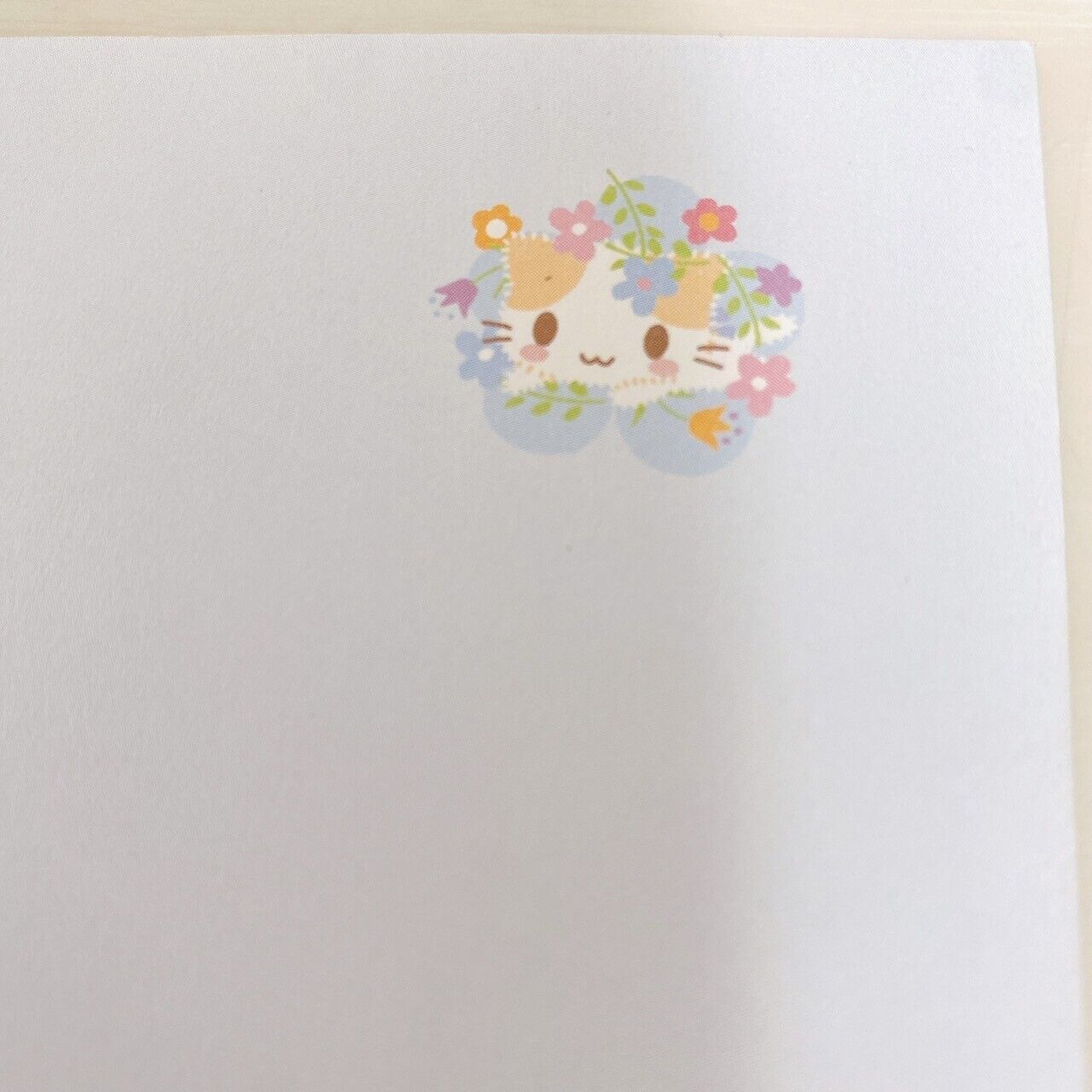 Sanrio Masyumaro Fluffy Fuwa Nyanko Letter Writing Set Envelope Flower Kawaii