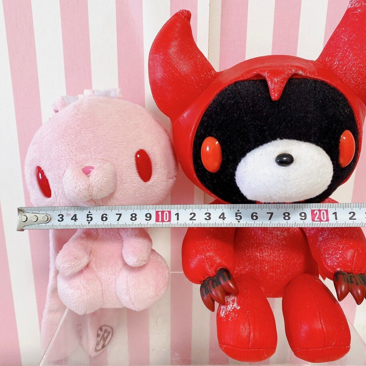 Taito Hanyou Usagi All Purpose Rabbit Gloomy Bloody Bear Plush Set 2 Pink Red