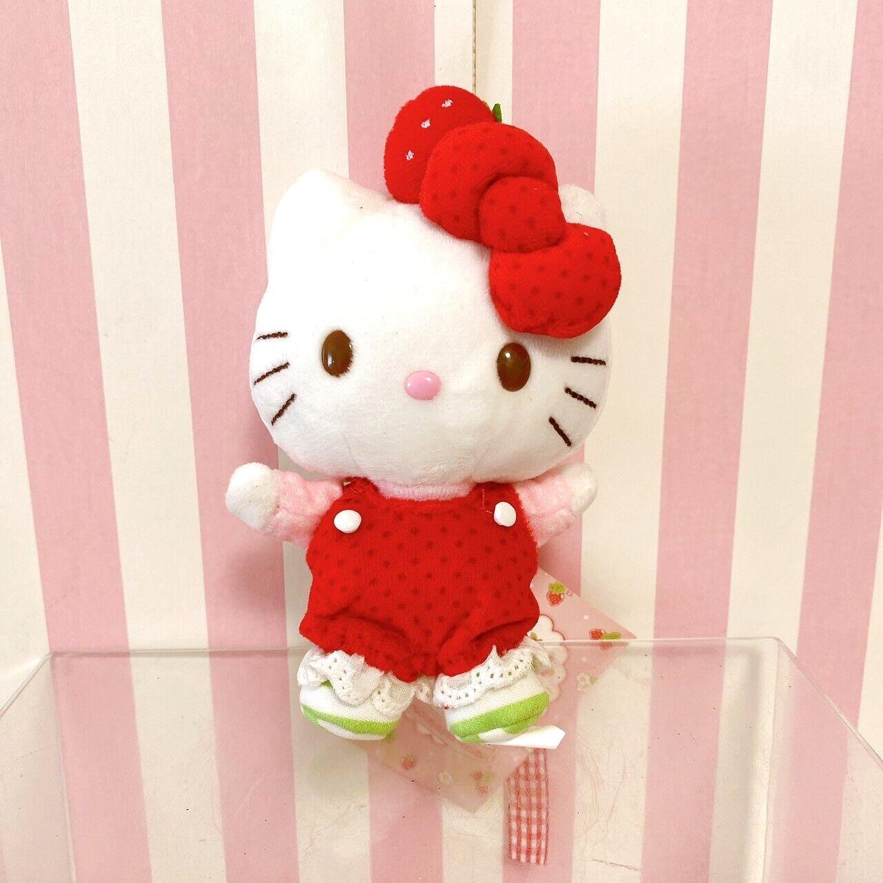 Sanrio Hello Kitty Strawberry Short Cake Collaboration Mascot Plush Ribbon Red