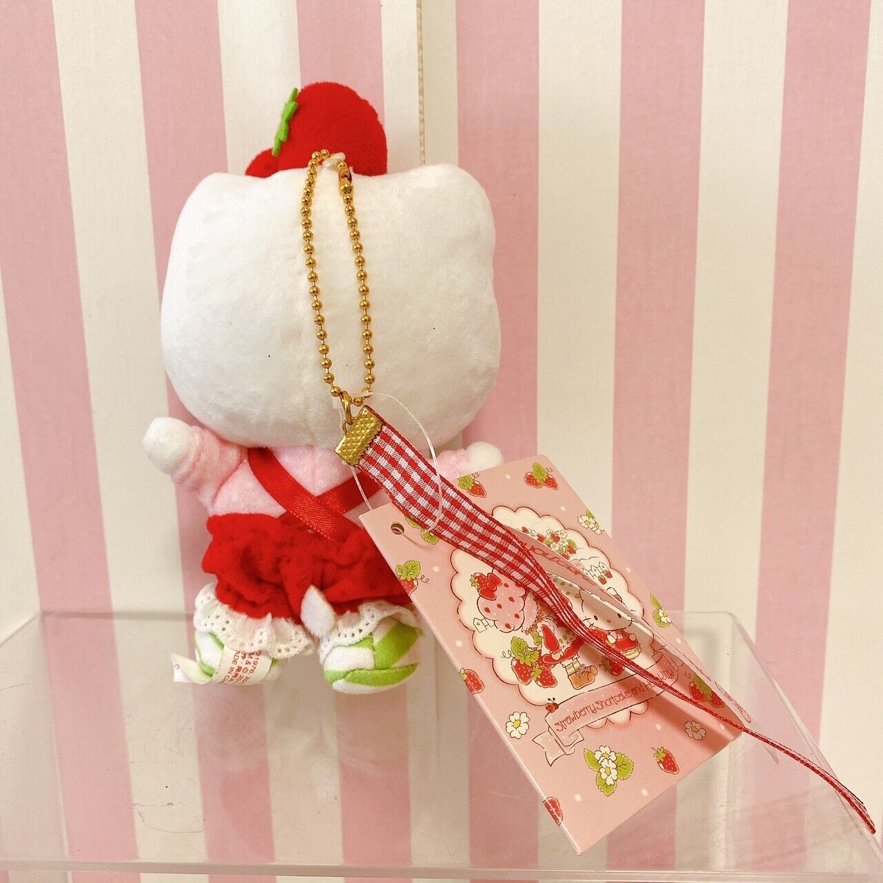 Sanrio Hello Kitty Strawberry Short Cake Collaboration Mascot Plush Ribbon Red