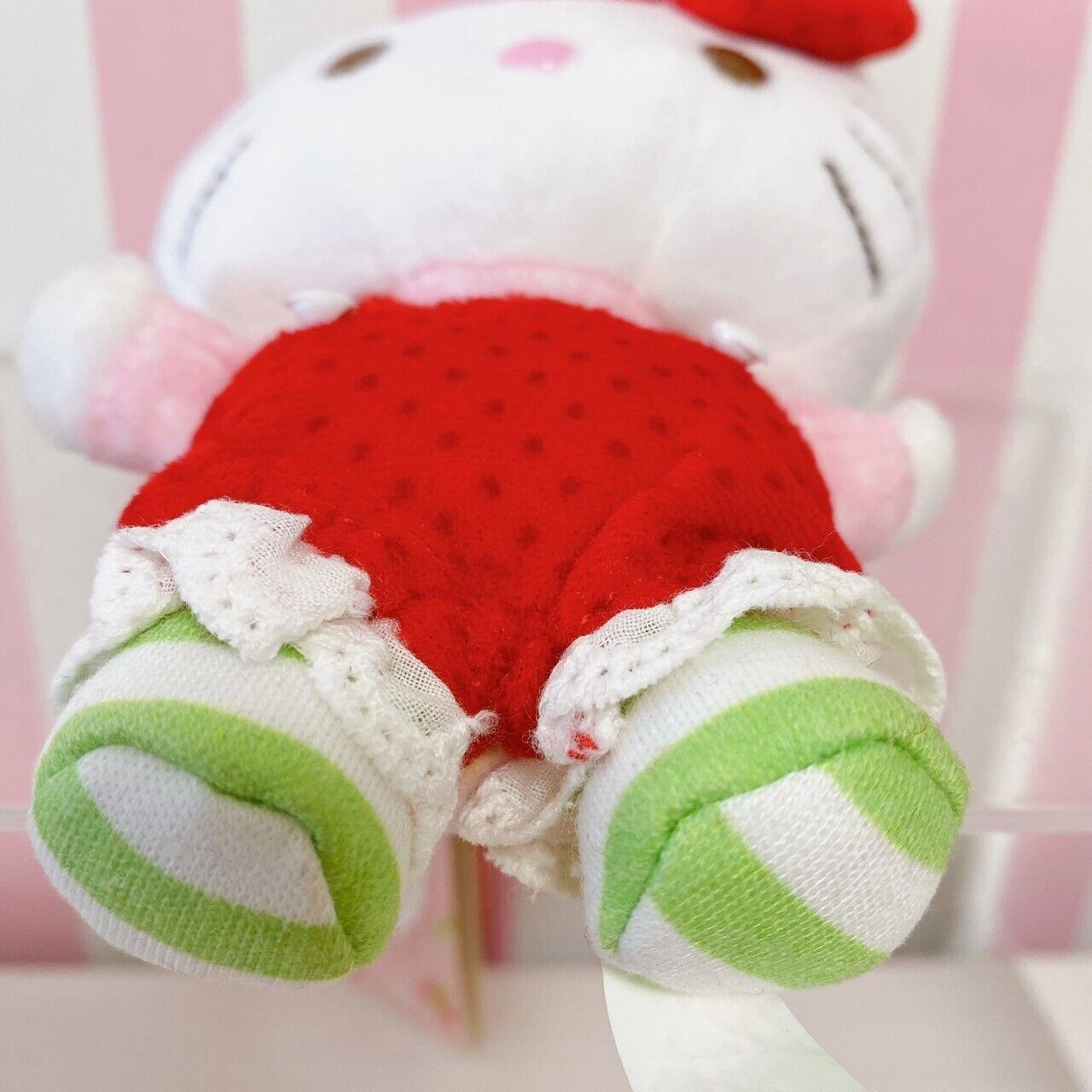 Sanrio Hello Kitty Strawberry Short Cake Collaboration Mascot Plush Ribbon Red