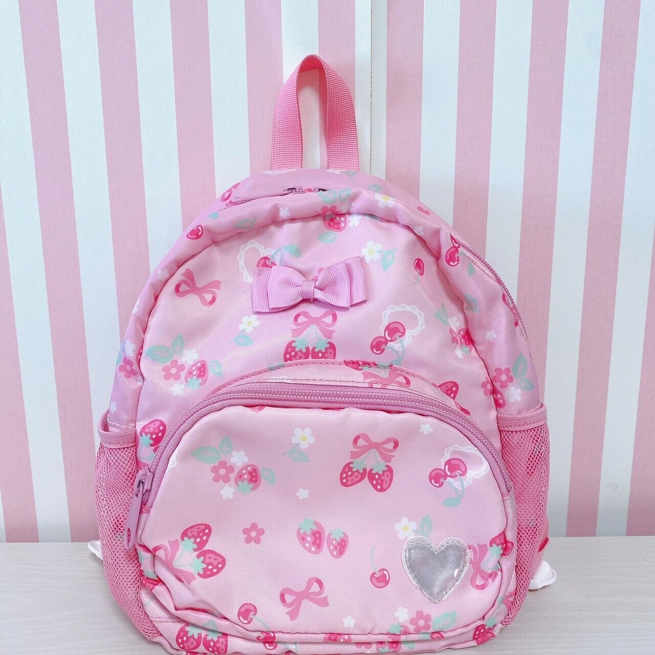 Mother Garden Rucksack Backpack School Bag Pink Ribbon Strawberry Cherry Girls