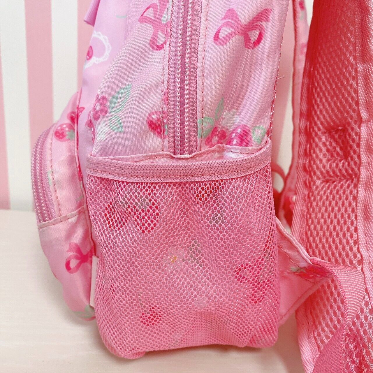 Mother Garden Rucksack Backpack School Bag Pink Ribbon Strawberry Cherry Girls