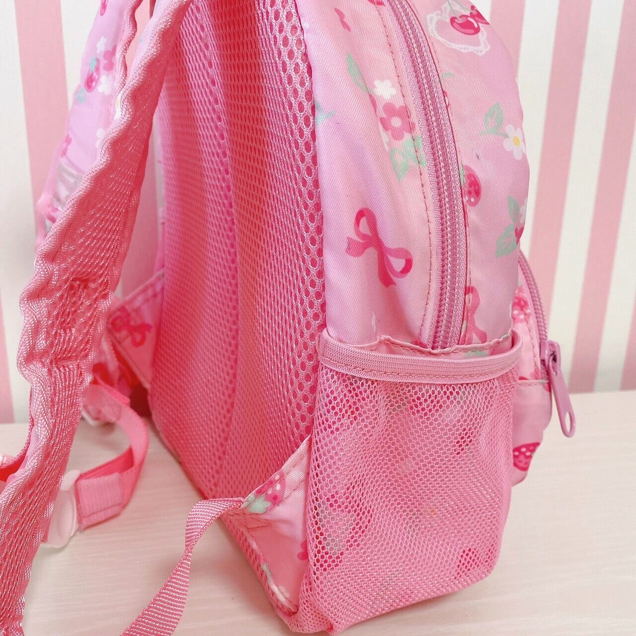 Mother Garden Rucksack Backpack School Bag Pink Ribbon Strawberry Cherry Girls