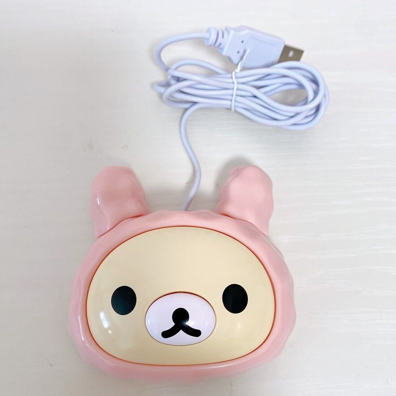 San-x Korilakkuma Computer Mouse Costume Bear Rabbit Face PC White Pink Kawaii