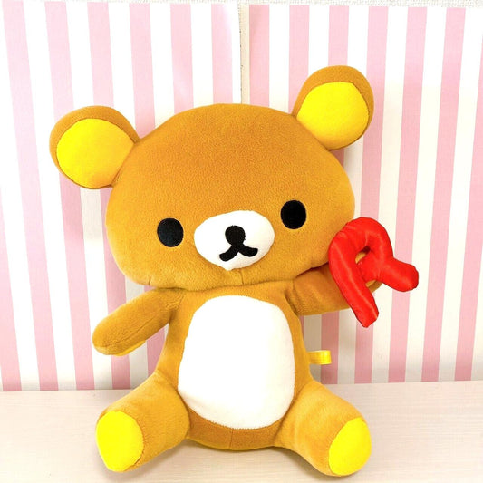 San-x Rilakkuma Plush Soft Stuffed Toy Doll Alphabet R Bear Brown Fluffy Kawaii