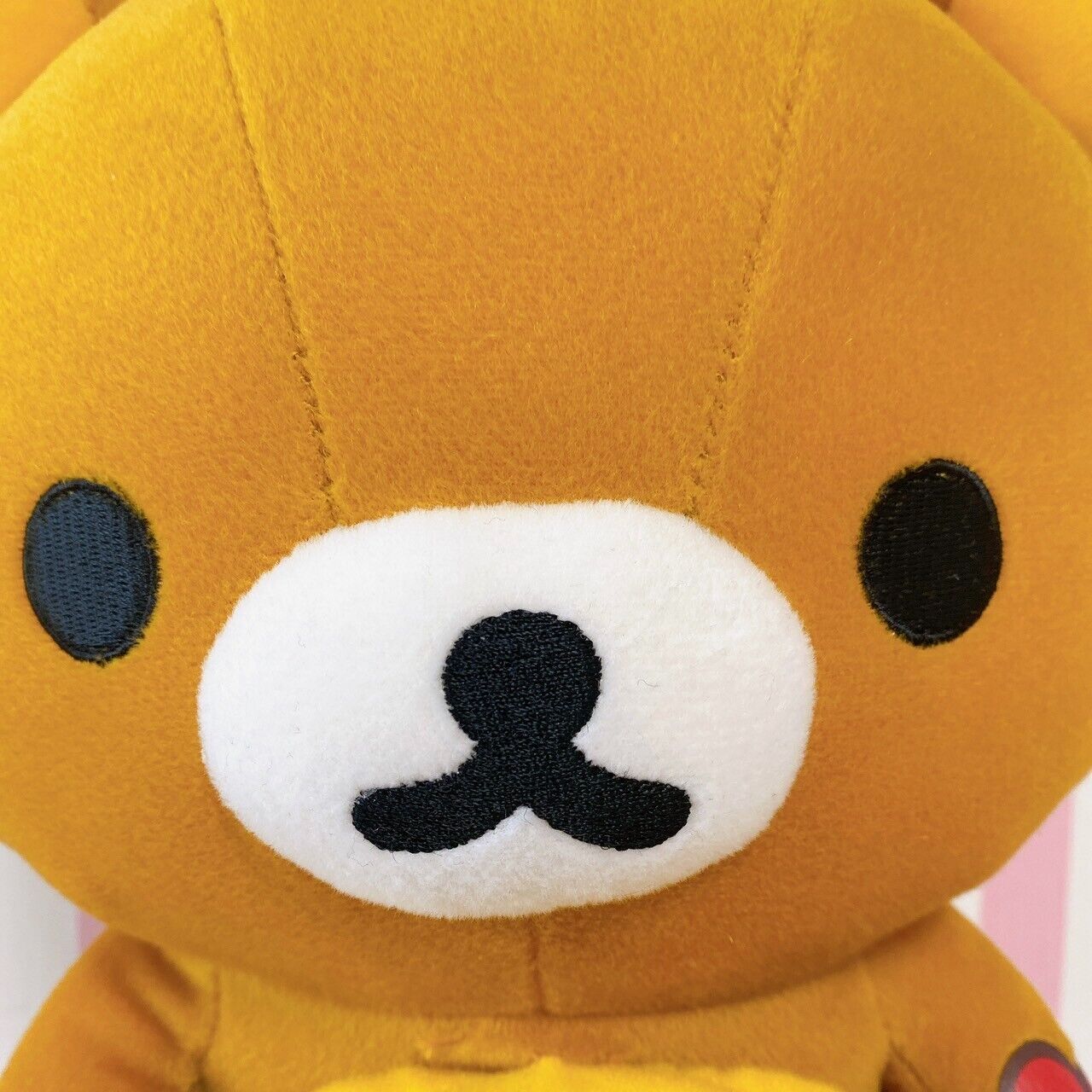 San-x Rilakkuma Plush Clock Soft Stuffed Toy Doll Bear Brown Fluffy Yellow Heart