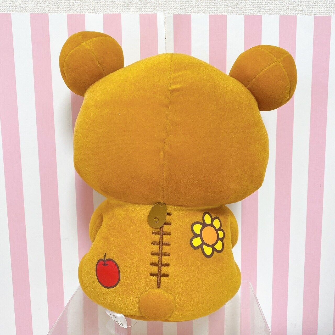 San-x Rilakkuma Plush Clock Soft Stuffed Toy Doll Bear Brown Fluffy Yellow Heart