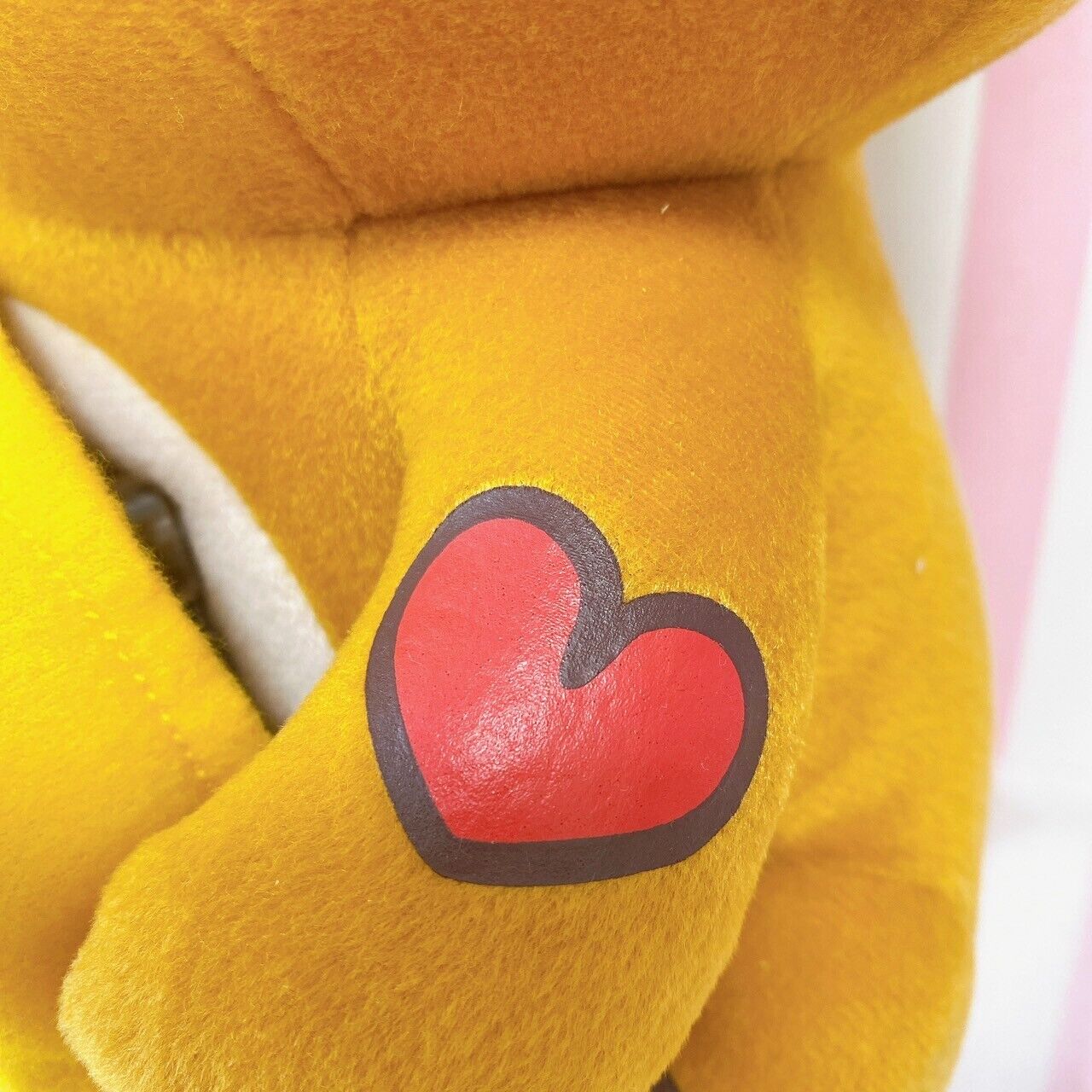 San-x Rilakkuma Plush Clock Soft Stuffed Toy Doll Bear Brown Fluffy Yellow Heart