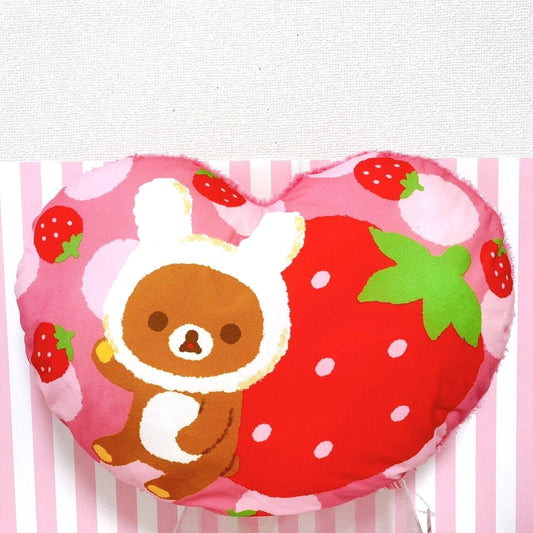 San-x Rilakkuma Cushion Heart Pink Strawberry Bear Costume Rabbit Fluffy Rare