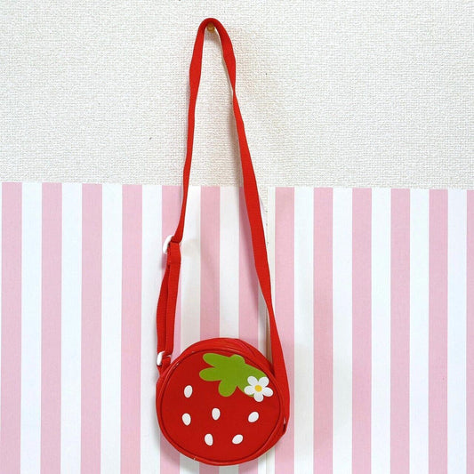 Mother Garden Kids Pochette Shoulder Bag Red Strawberry Fruit Circle Kawaii Rare