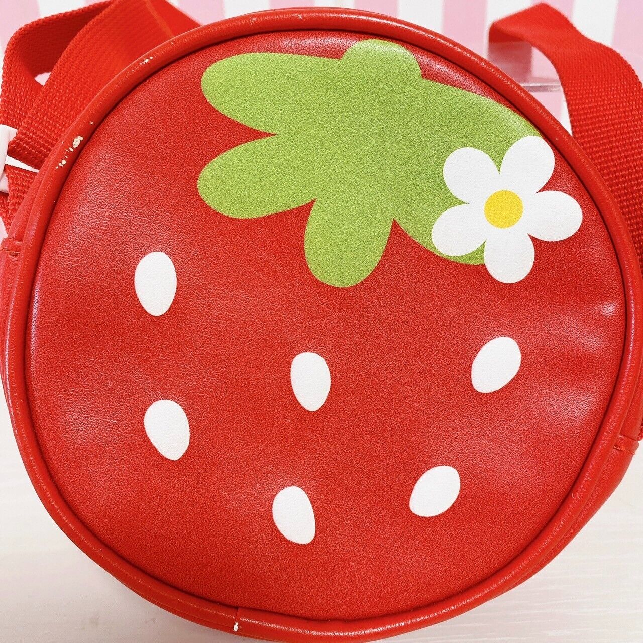 Mother Garden Kids Pochette Shoulder Bag Red Strawberry Fruit Circle Kawaii Rare