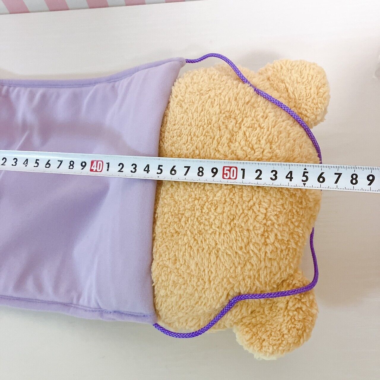 Rilakkuma SanX Wall Pocket Purple Brown Bear Pajamas Party Plush Fluffy Kawaii