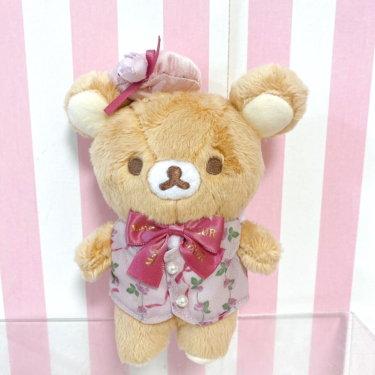 Rilakkuma Maison de FLEUR Collaboration Bag Charm Mascot Bear Ribbon Pink Hat