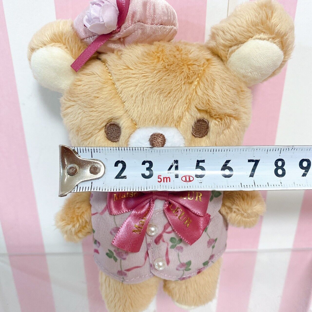 Rilakkuma Maison de FLEUR Collaboration Bag Charm Mascot Bear Ribbon Pink Hat