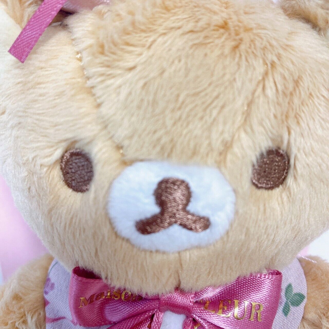 Rilakkuma Maison de FLEUR Collaboration Bag Charm Mascot Bear Ribbon Pink Hat