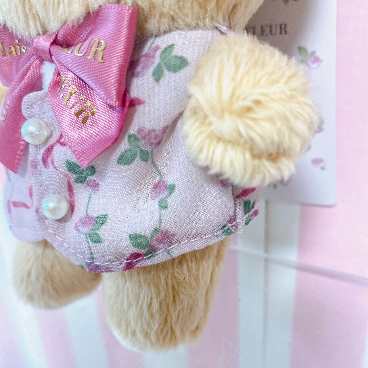 Rilakkuma Maison de FLEUR Collaboration Bag Charm Mascot Bear Ribbon Pink Hat