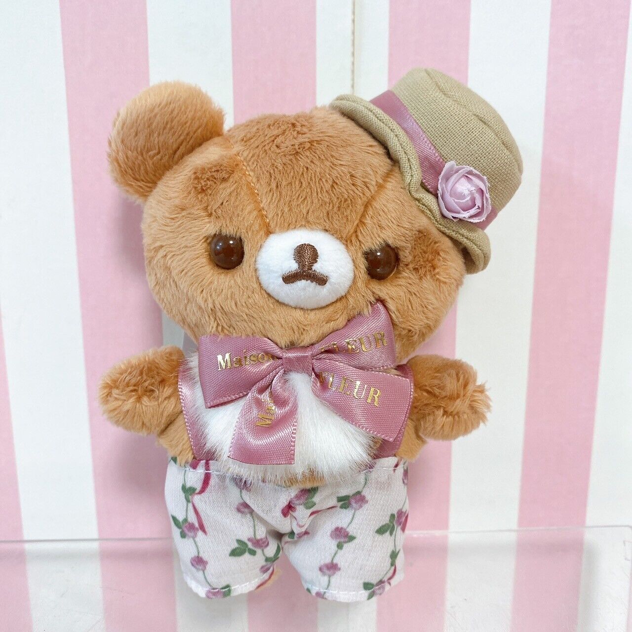 Rilakkuma Maison de FLEUR Collaboration Bag Charm Chairoikoguma Mascot Brown Hat