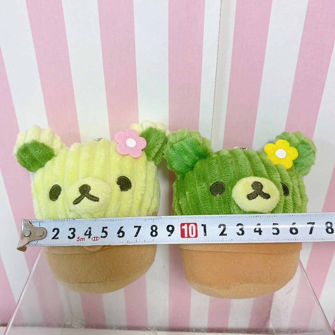 San-x Rilakkuma Plush Set 4 Cactus Mascot Ball Chain Korilakkuma Kiiroitori Bear