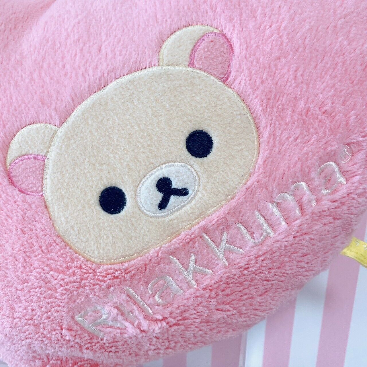 San-x Korilakkuma Cushion Heart Pink White Bear Red Ribbon Present Gift Fluffy