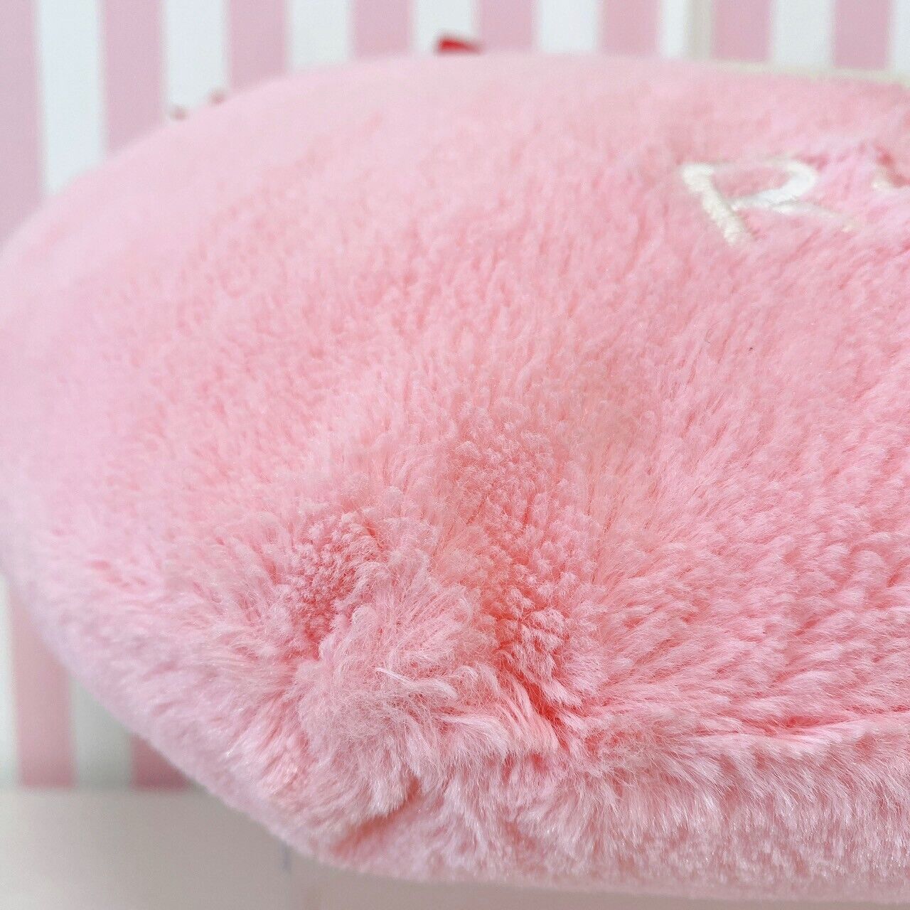 San-x Korilakkuma Cushion Heart Pink White Bear Red Ribbon Present Gift Fluffy