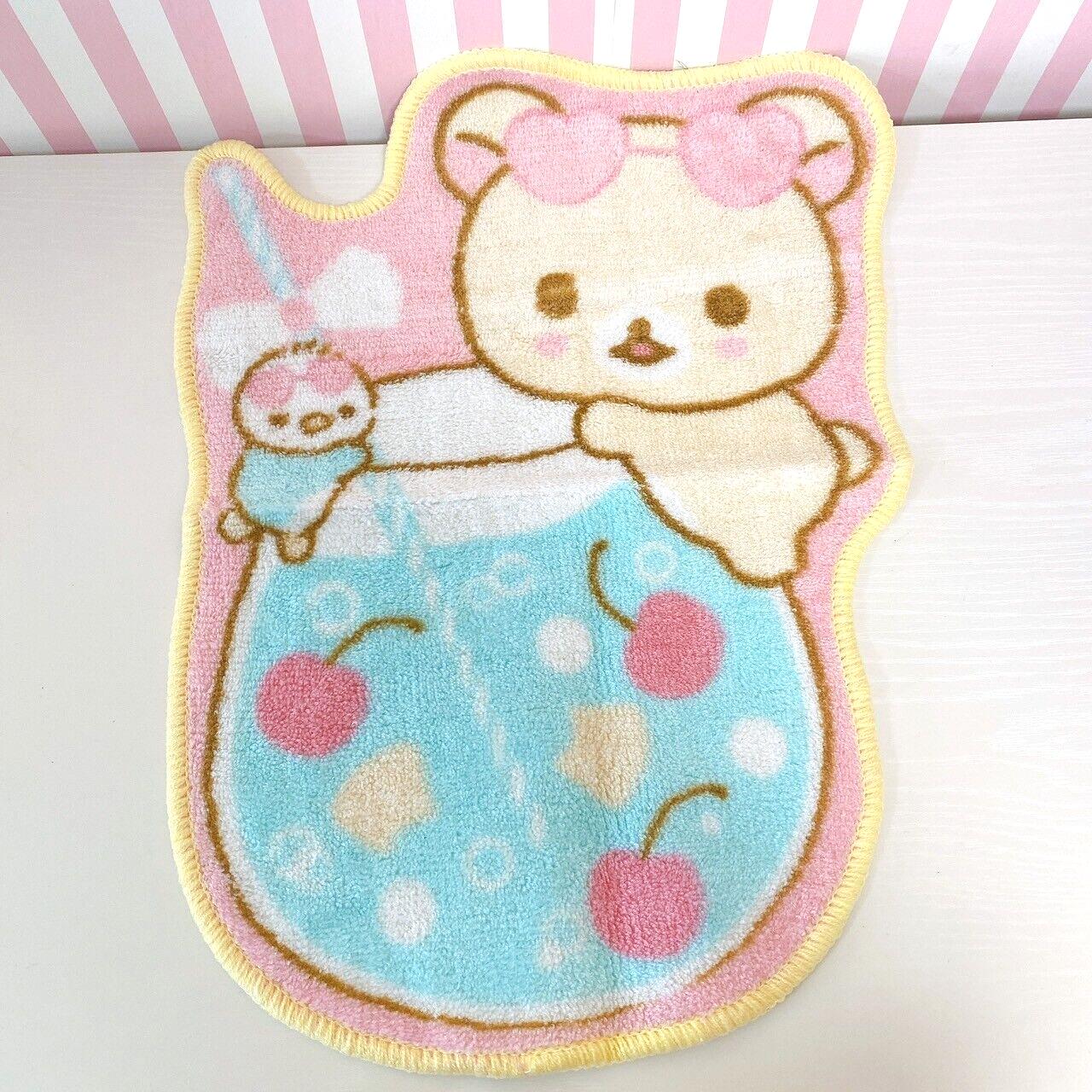 San-X Rilakkuma Korilakkuma Rug Mat Die Cut Beach Juice Soda Sunglasses Bear