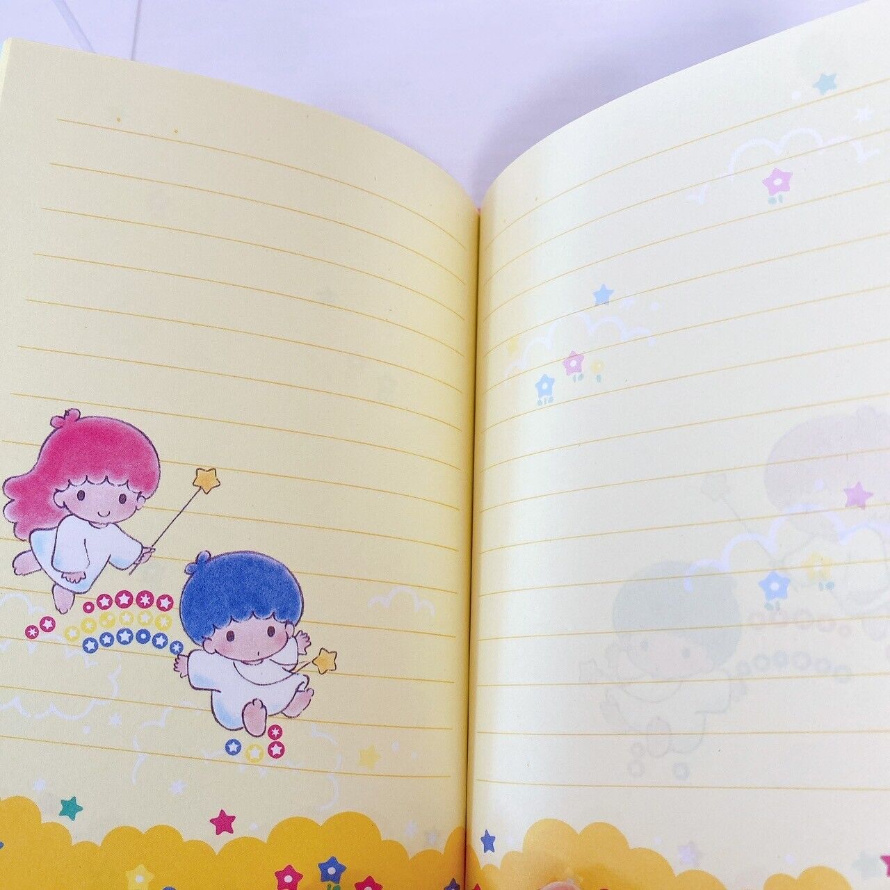 Sanrio Little Twin Stars Diary Memo Notebook Pink Blue Kiki & Lala Key Lock Rare