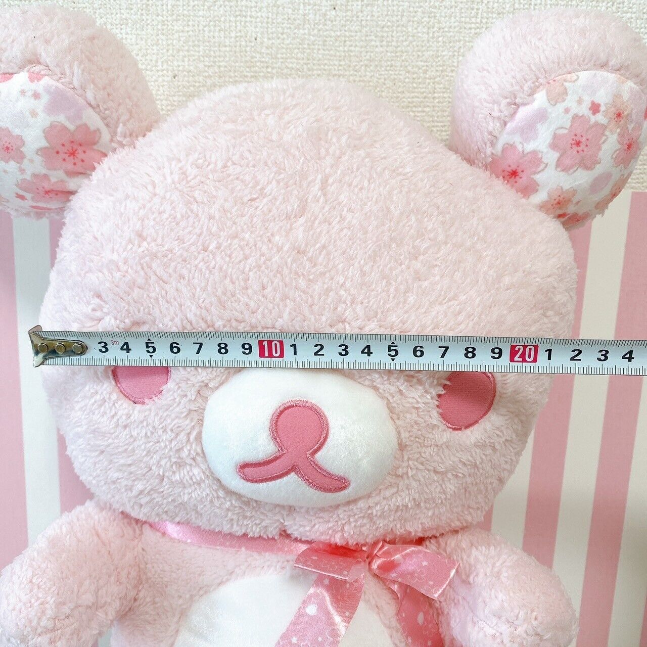 Rilakkuma Plush Soft Stuffed Toy Doll Sakura Cherry Blossom Bear Ribbon Pink XL