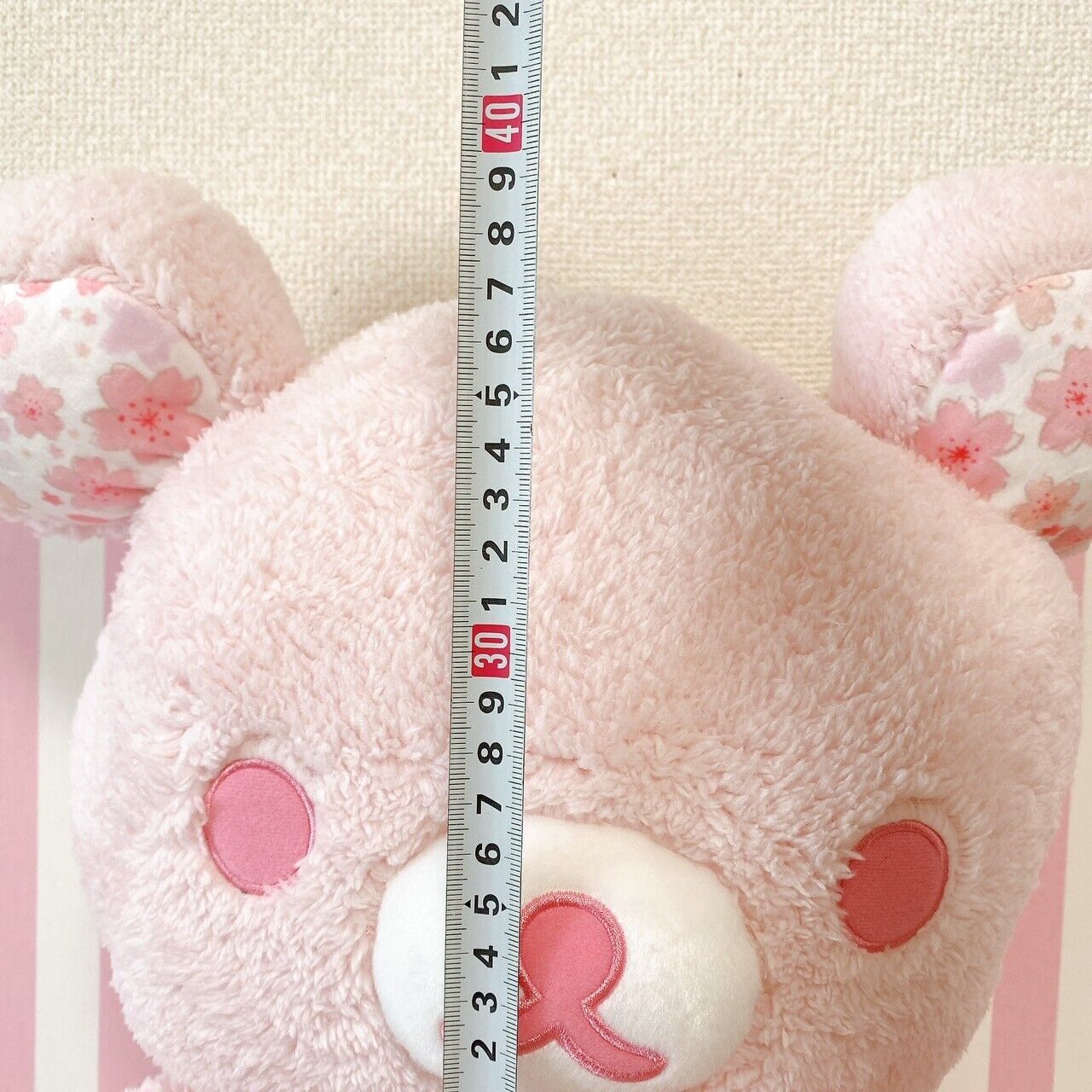 Rilakkuma Plush Soft Stuffed Toy Doll Sakura Cherry Blossom Bear Ribbon Pink XL