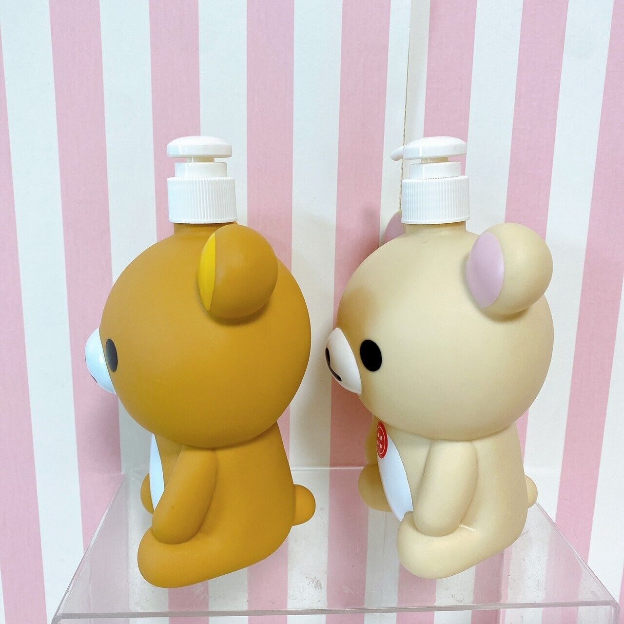 San-X Rilakkuma Korilakkuma Shampoo Bottle Set 2 Bear Bath Brown White Kawaii