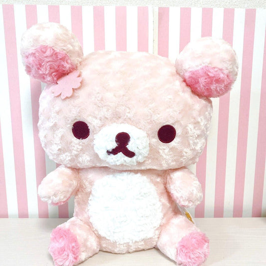 Rilakkuma Stuffed Sakura Pattern Cherry Blossom Bear Ribbon Pink XL Premium Rare