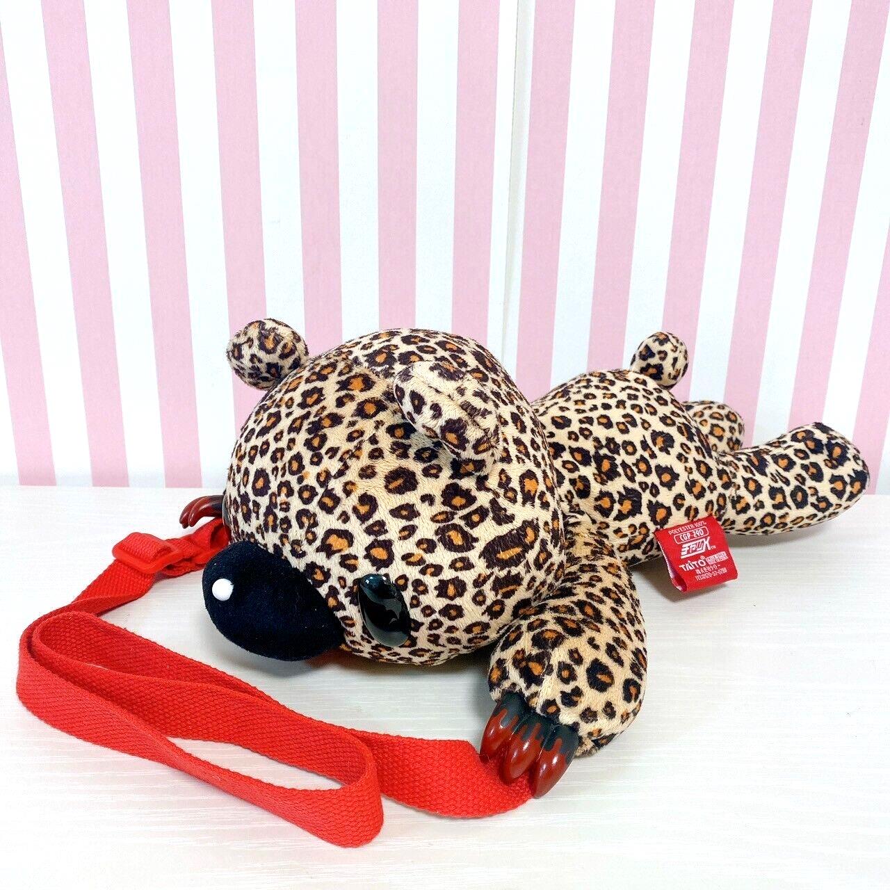 Gloomy Bear Bloody Plush Pouch Bag Leopard Pattern Doll Soft Toy Brown Kawaii