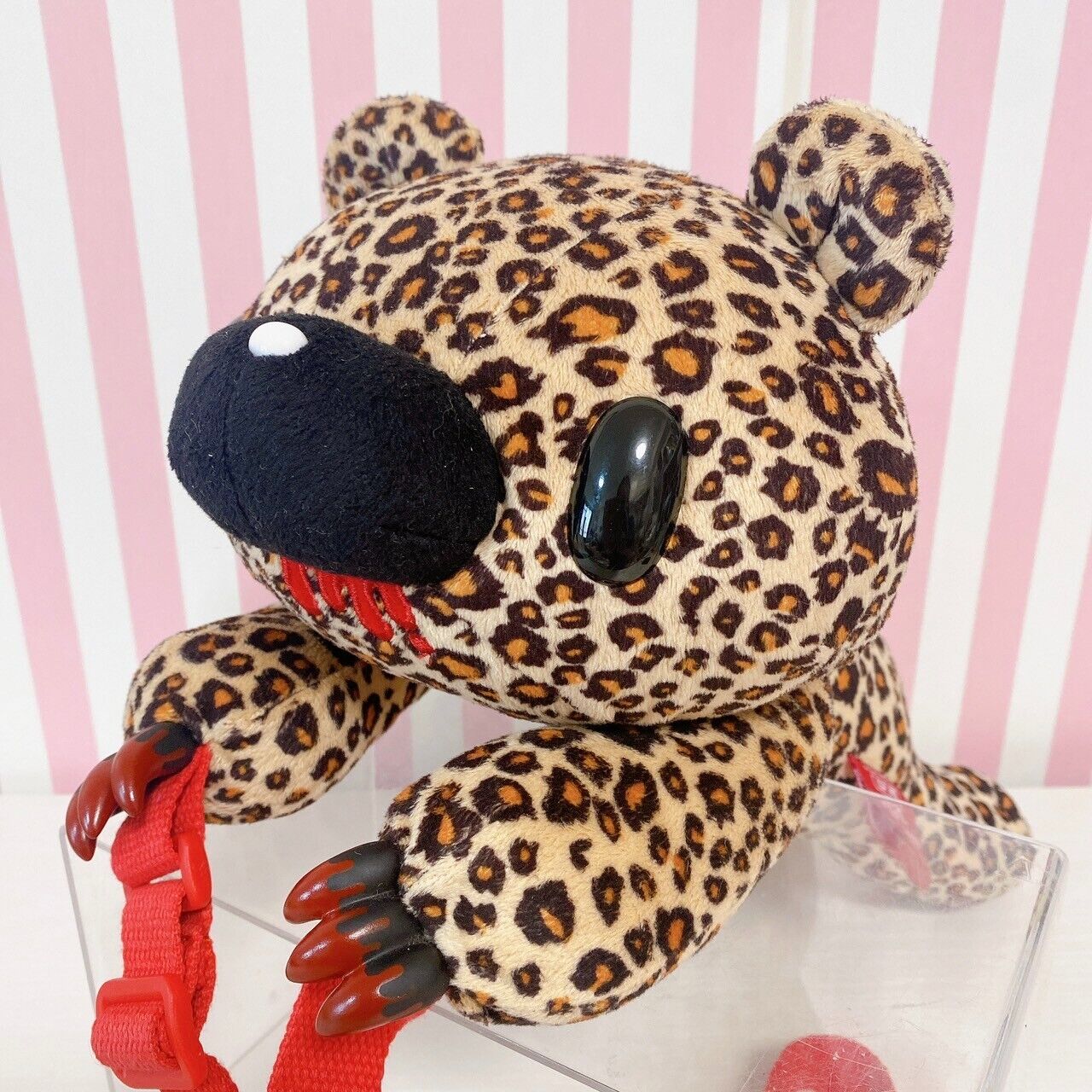 Gloomy Bear Bloody Plush Pouch Bag Leopard Pattern Doll Soft Toy Brown Kawaii