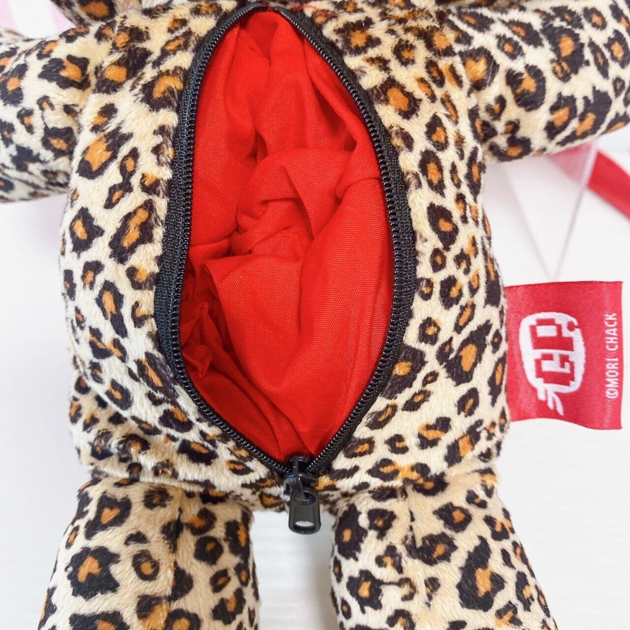 Gloomy Bear Bloody Plush Pouch Bag Leopard Pattern Doll Soft Toy Brown Kawaii