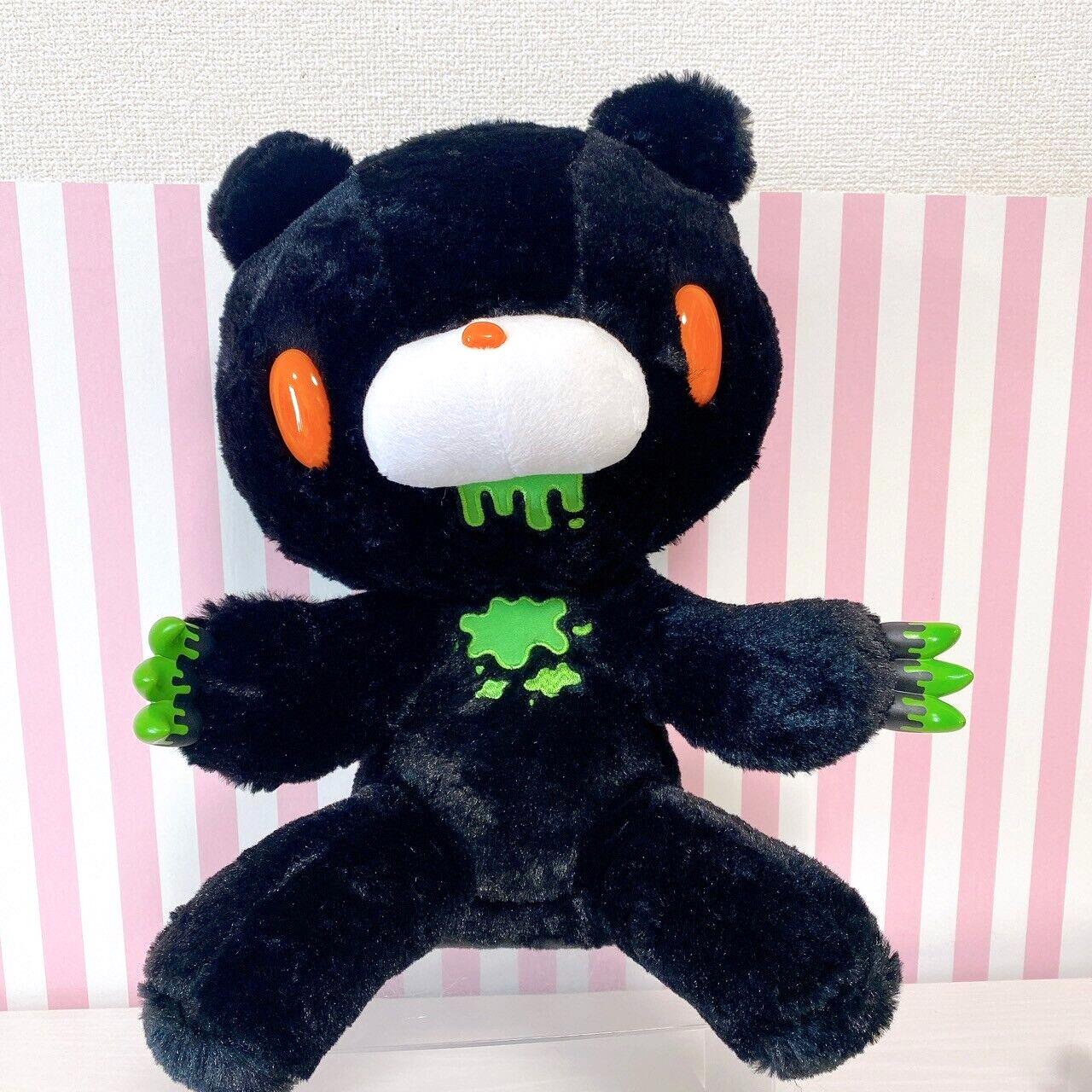 TAiTo Gloomy Bloody Bear Horror Tone Black Plush Doll Soft Stuffed Toy Sitting