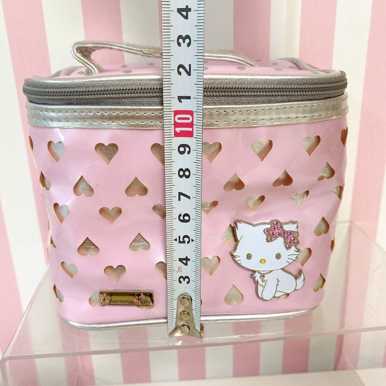 Sanrio Charmmy Charmy Kitty Vanity Pouch Pink Heart Ribbon Cat Kawaii Character