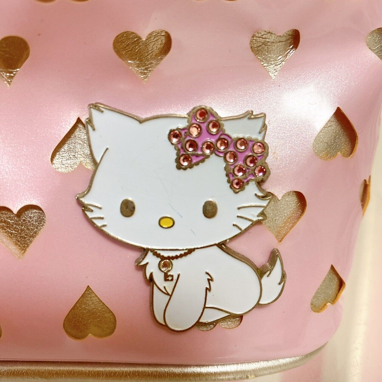 Sanrio Charmmy Charmy Kitty Vanity Pouch Pink Heart Ribbon Cat Kawaii Character