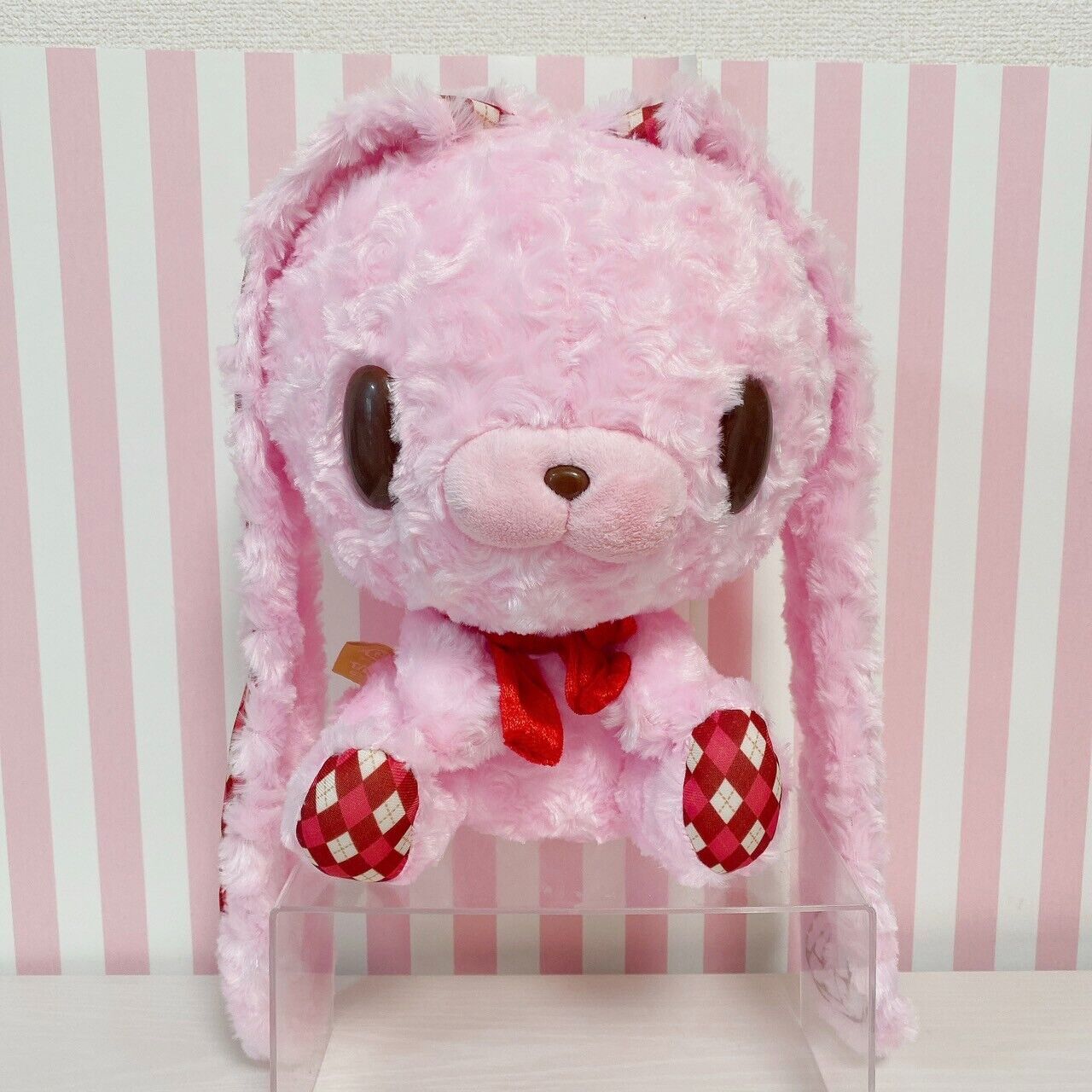 Chax GP Taito GLOOMY General Purpose Rabbit Teddy Bunny Argyle pink Plush Mascot