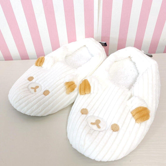 Rilakkuma Korilakkuma San-X Slippers Room Shoes White Corduroy 26cm Monochrome