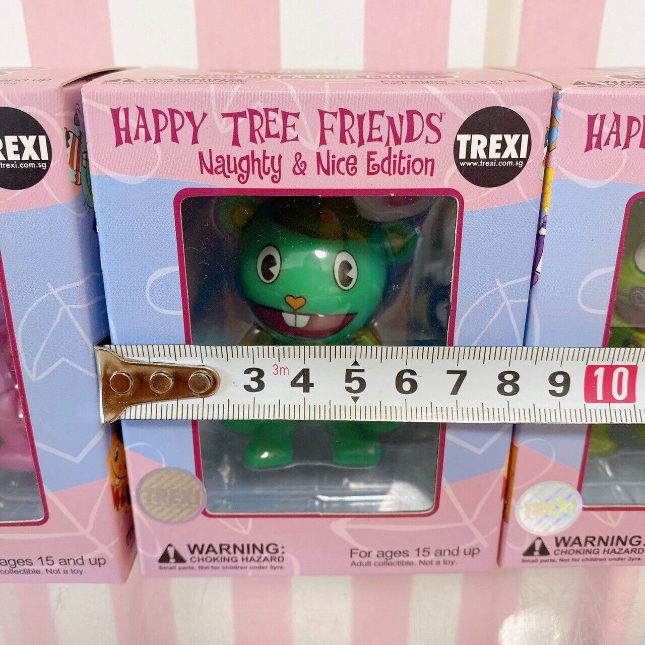 Happy Tree Friends Figure Set 3 Toothy Nutty Flippy Green Pink Box Kawaii Rare